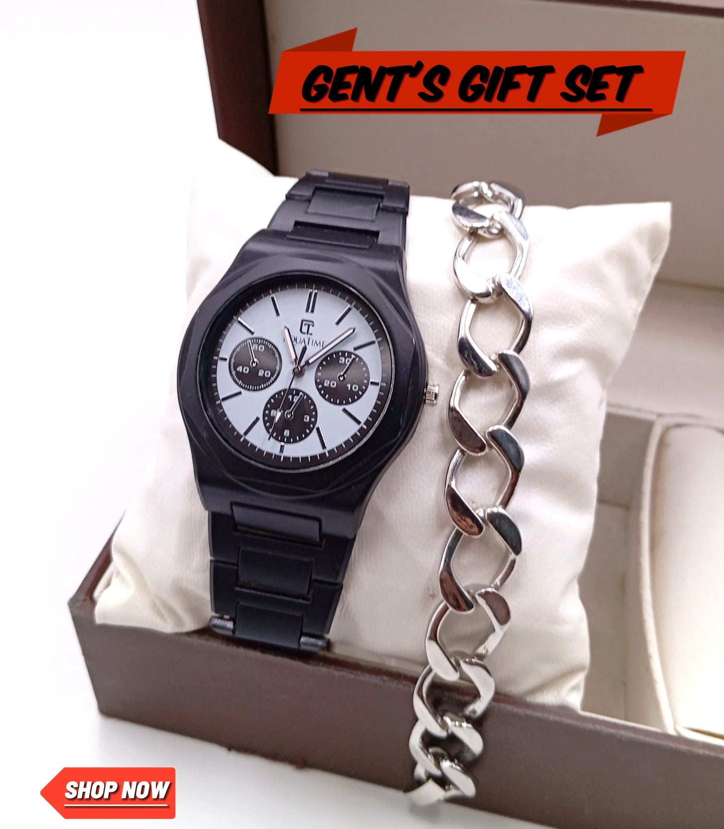 Men’s chain watch with metal braslat