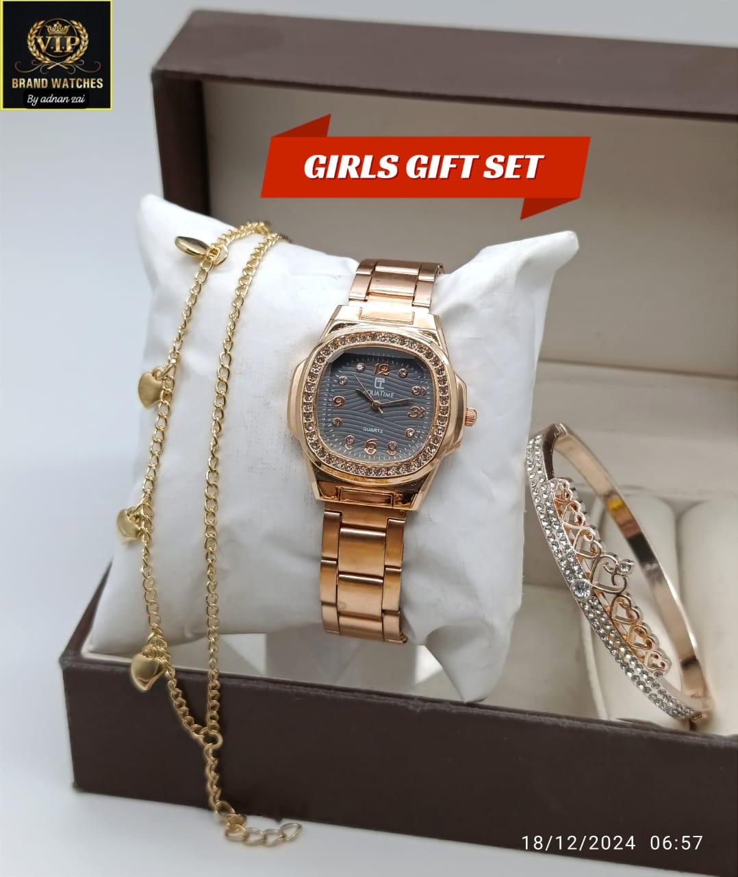 GIRLS DIAMOND CHIN WATCH