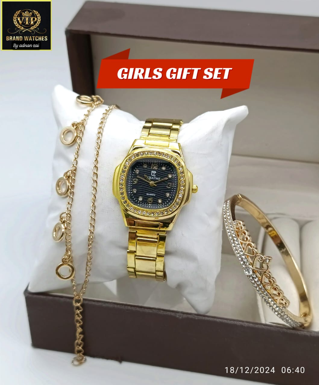 GIRLS DIAMOND CHIN WATCH