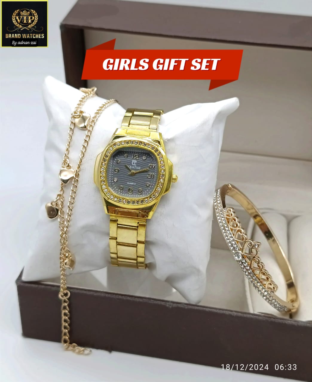 GIRLS DIAMOND CHIN WATCH