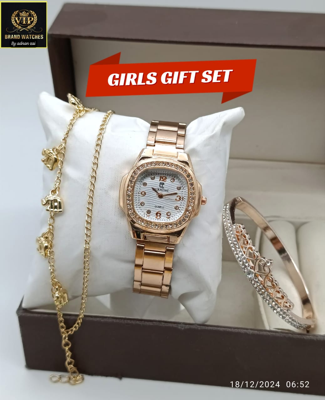 GIRLS DIAMOND CHIN WATCH