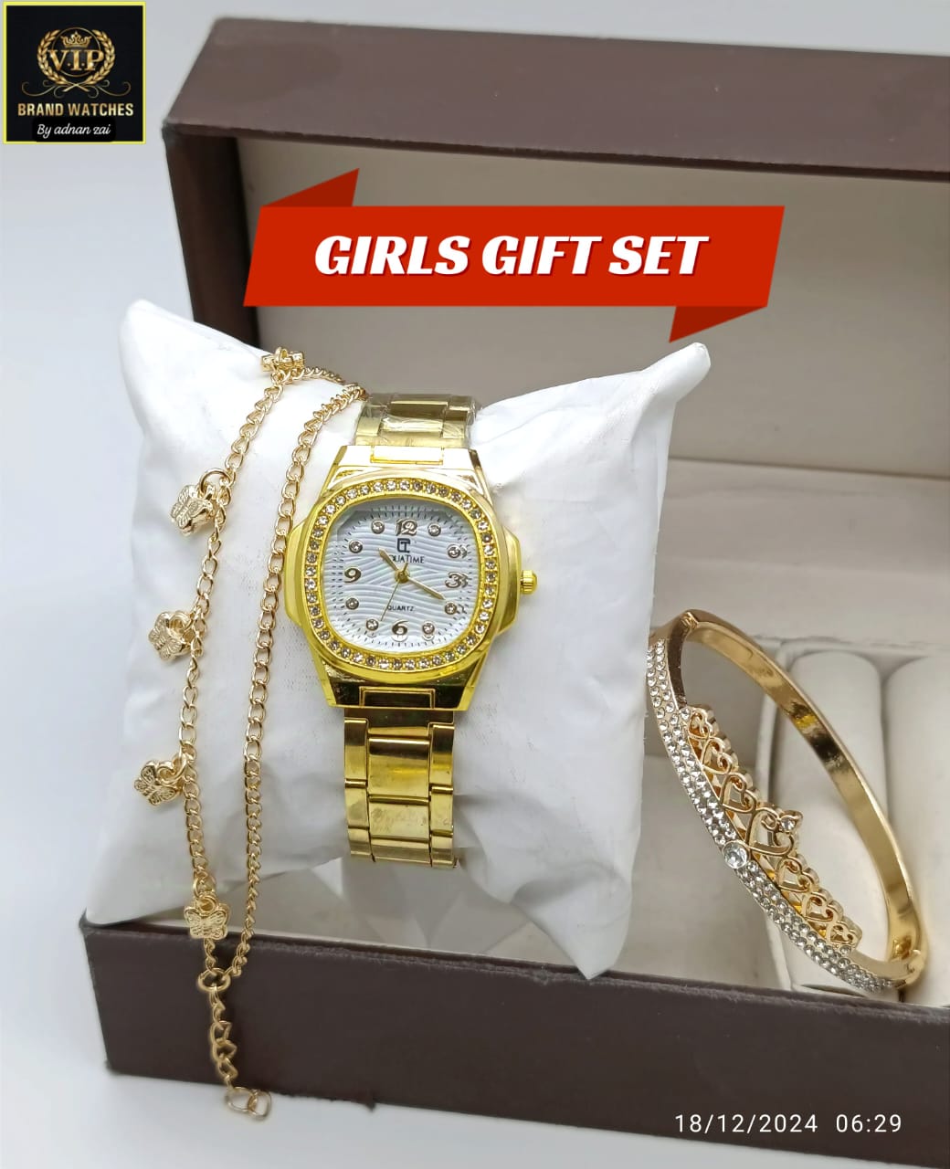 GIRLS DIAMOND CHIN WATCH