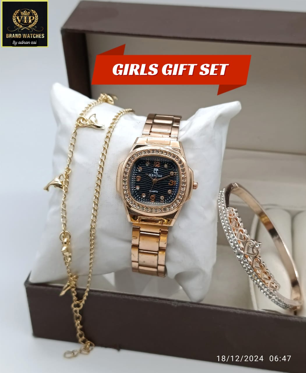 GIRLS DIAMOND CHIN WATCH